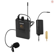 UHF Wireless Microphone System with Microphone Body-pack Transmitter and Receiver 6.35mm Plug with 3.5mm Adapter for Speaker Audio Mixer DVD   【Geme7.10】