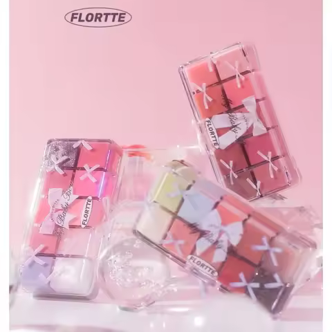 FLORTTE & My Baby Bow 10-color jell ylip gloss palette lipstick lip glaze