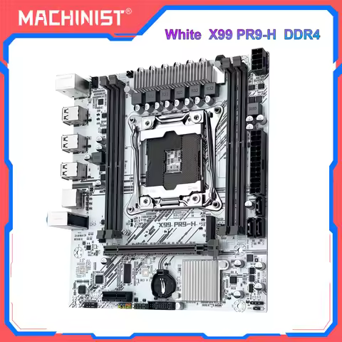 MACHINIST White PR9-H X99 Motherboard Support LGA 2011-3 Intel Xeon E5 V3&V4 CPU DDR4 RAM SATA/NVME 