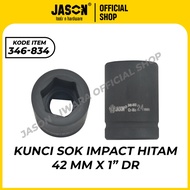 JASON BLACK IMPACT SOCKET WRENCH 42mm x 1" DR BLACK IRON SOCKET WRENCH 346-834