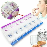 14 Slot AM Pill Box PM Medicine Organiser Case 7 Day Dispenser Medication ,Weekly Pill case Storage 