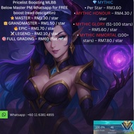 Joki MLBB by Mak Timah [PROMO] S36/Mobile Legends Murah Malaysia/MLBB Boosting Rank Service/ML Boost