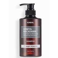 Honey & Macadamia Shampoo 500 ml / 718 ml กลิ่น Baby powder [KUNDAL]  สินค้าคุณภาพดีจากเกาหลี 💯%