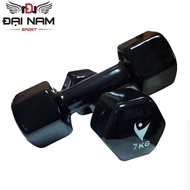 Dai Nam Sport Premium Steel Core Smooth Rubber Coated 7kg Dumbbell Set