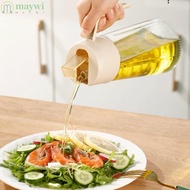 MAYWI Glass Oil Dispenser, 630ml Large Capacity Olive Oil Bottle, Kitchen Gadget Auto Open Food Grade White Vinegar Storage Bottles Cooking