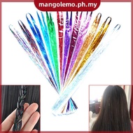 [MANGO] 120 Strands Hair Tinsel Bling Silk Hair Flare Strands Glitter Rainbow Hair Decor GOOD