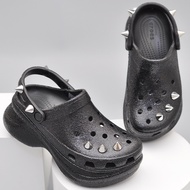 รองเท้าผู้หญิง Crocs ใหม่ 2021 รองเท้าส้นตึกหมุดย้ำเงา W8=38 One