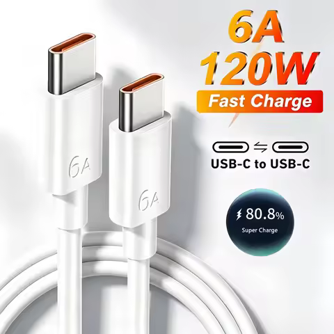 6A 120W Max Dual USB-C Super Quick Charge Cable For Huawei Mate 60 Xiaomi 15 17 Redmi Honor 400 500 