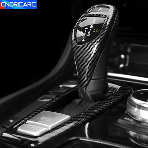 Carbon Fiber Color Auto Gear Shift Handle Sleeve Base Frame Trim For BMW F20 F30 F10 F32 F25 X5 F15 