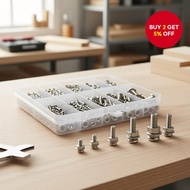 Stainless Steel SS304 Screw and Nut Kit, 320-Piece, M2-M5 Bolt Assortment