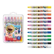 Japan New Connection Lion CY201 Cream Lion Rotating Powder Crayon 12 Colors