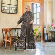 baju gamis batik wanita terbaru kombinasi polos jumbo modern dewasa - songket lasem m