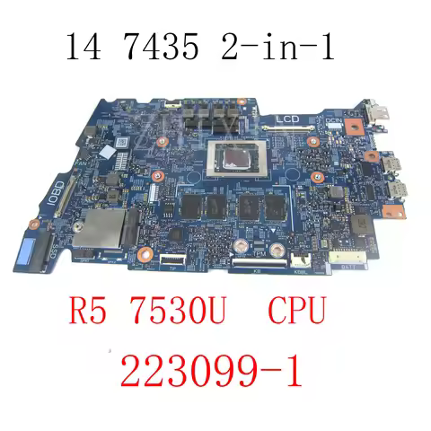 For Dell Inspiron 14 7435 2-in-1 Laptop Motherboard With R5-7530U CPU 8GB-RAM 223099-1 DJ5J8 0DJ5J8 