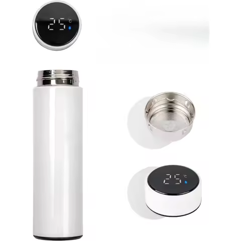 500mlSmart Water Bottle with LED Temperature Display Thermostat Double Wall Vacuum Insulated Water B