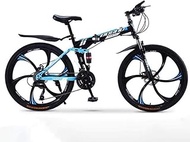 Fashionable Simplicity 30-Speed Mountain Bike Double Disc Brake Folding Bikes Full Suspension Anti-Slip Road Bike Off-Road Variable Speed Racing Bikes (Color : C2, Size : 26 inch)