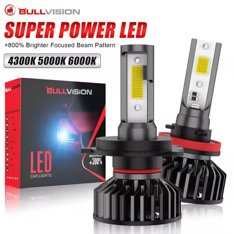 Bullvision H4 H7 H11 LED Headlights Canbus H8 H9 9005 HB3 9006 HB4 Led Bulbs 4300K 5000K 6000K Autom