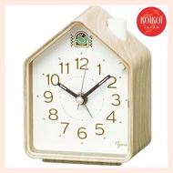 Seiko Clock PYXIS NR453A Alarm Clock Table Clock Analog Light Brown Wood Grain 110×86×63mm