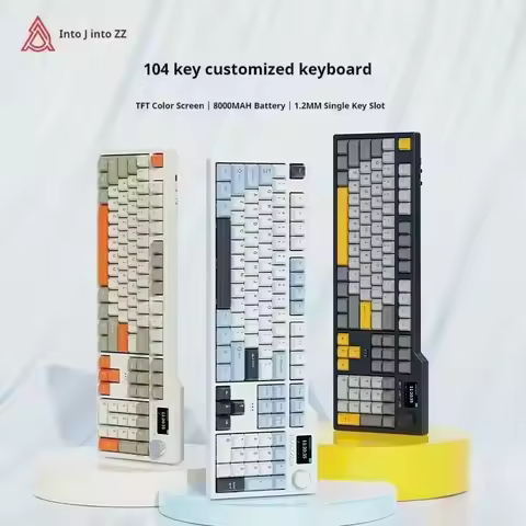 Ajazz Ak35i V3 Tri-Mode Mechanical Gaming Keyboard Bluetooth Wireless Knob Switch With Screen For Pc