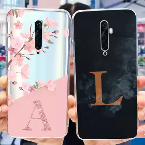 For Oppo Reno2 F Case CPH1989 Cover Fashion A Z Letters Flower Shockproof Cover For OPPO Reno 2Z 2F 