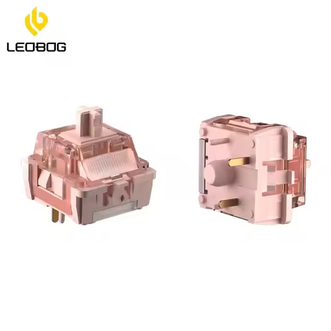LEOBOG Silent Switches Mechanical Keyboard Linear Switches 5 Pin Pre Lubed POM Custom Low-Noise Cott