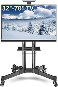 Tv Rack stand wall bracket Floor TV Stand for 32 40 42 43 49 50 55 60 65 70 inch TV, Universal Swivel Trolley Steel, Load 75kg TV Rack