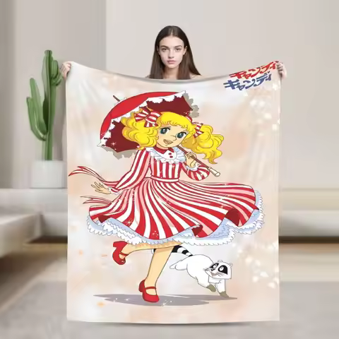 Candy Candy Fleece Blanket Romance Anime Manga Funny Throw Blanket for Home Hotel Sofa 150*125cm Plu