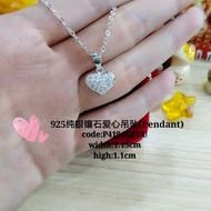 925 Sterling silver Inlaid Stone Heart pendant * (925 silver pendant) roket