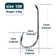 9KM Baitholder Fishing Hooks 50~100Pcs Live Bait Hook Barbed Shank Down Eye Offset Circle Hook Carp
