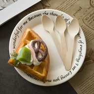 Wooden dessert spoon 11cm long wooden cake spoon dessert cake spoon