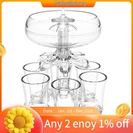 GT-Party Drink Dispenser with 6 Shot Glasses Set - Acrylic Touchless Liquor Dispenser for Beverage Cider Cocktail