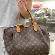 LV Rivoli MM 老花印花帆布拼皮 餃子包 肩背斜背手提包中號36*19*24 98新配件塵袋