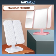 3 Modes Rechargeable LED Desk Mirror Vanity Mirror With Lights Makeup Mirror Touch Control Adjustabl
