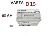 VARTA D15 63Ah 汽車電瓶 歐規汽車電池 56219 DIN66 56224 LN2 【中部電池-台中】