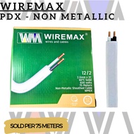 ┋❁WIREMAX PDX NON - METALLIC 75METER 12/2 (2.0mm/2C) Electrical Wire 100% PURE COPPER