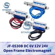 JF-0530B DC 6V 12V 24V Push&Pull type JF-0530B Open Frame Electromagnet keepping Force 5N travel 10m