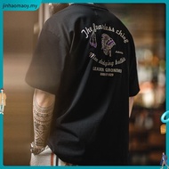 Tooling American Retro Indian Vegetable Tanned Printed t-Shirt Loose Heavy Slub Pure Cotton Short-Sl