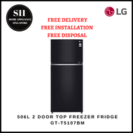 LG 506L 2 DOOR FRIDGE WITH INVERTER LINEAR COMPRESSOR GT-T5107BM TOP FREEZER - 2 YEARS WARRANTY