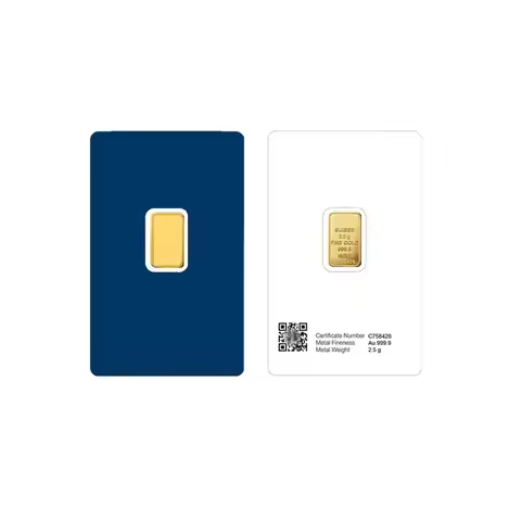 2.5 Gram Gold Bar 24k Gold Plated Brass Core Crafts Holiday Gifts Decoration Independent Serial Numb
