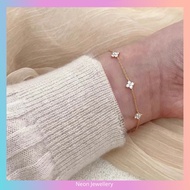 S925 Bracelet Women Bracelet Clover Bracelet Gelang Tangan Perempuan Silver 925 Gelang Clover 手链 防敏感