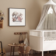 用現在點亮未來-療癒手繪感兔子掛畫/兒童房擺設/臥房裝飾畫