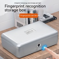 Fingerprint Storage Box Jewelry Box with Lock Password Box Office Home Office Stamp Document Key Des