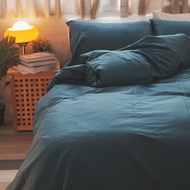 棉床本舖 蔚藍【歐規/雙人床包組/含枕套】60支精梳棉