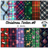12 Sheets Christmas Tartan 9 | byte studio | Cardstock Craft Paper Journal Stationery