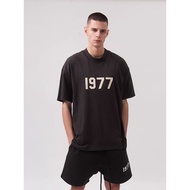 ESSENTIAl'S Short sleeved Men's and Women's 1977 High Street Trendy Brand T-shirt FOG Double Line SS