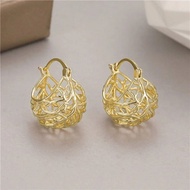 French Retro High-End Golden Earrings Earrings Niche Design Hollow Jewelry z12.04