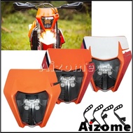AI E8 LED Headlight Kit Enduro MX Dual Sport Head Light Front Running Lamp W/ Mask For EXC SX XC XCF