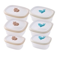 【仁舟淨塑】石虎鯨魚折疊防漏保鮮便當盒6件組(多組任選)