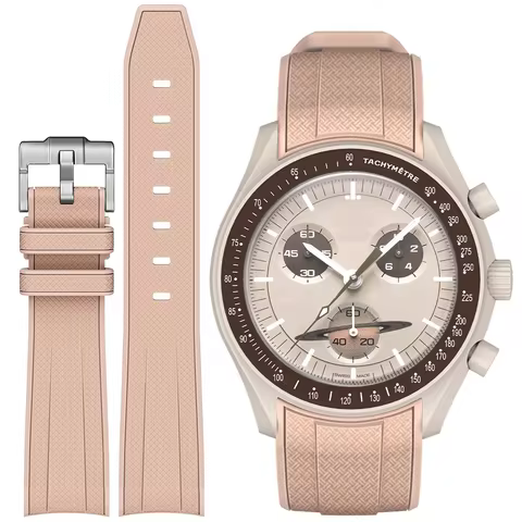 Bands for Omega x Swatch MoonSwatch 20mm Rolex Seiko Curved Rubber Bracelet for Omega x Swatch MoonS