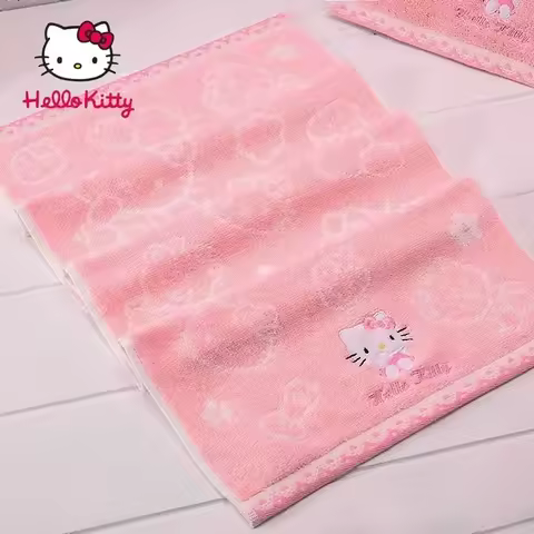 New Sanrio Hello Kitty anime cartoon children's towel creative kawaii cute pure cotton absorbent fac