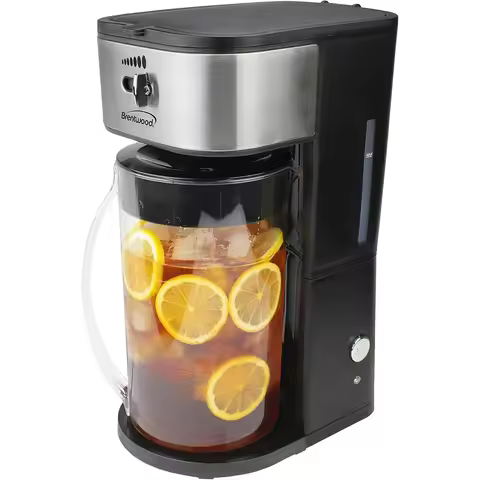 Iced Tea and Coffee Maker with 64 Ounce Pitcher, Brew 8 Servings, Reusable Filter, Strength Selector